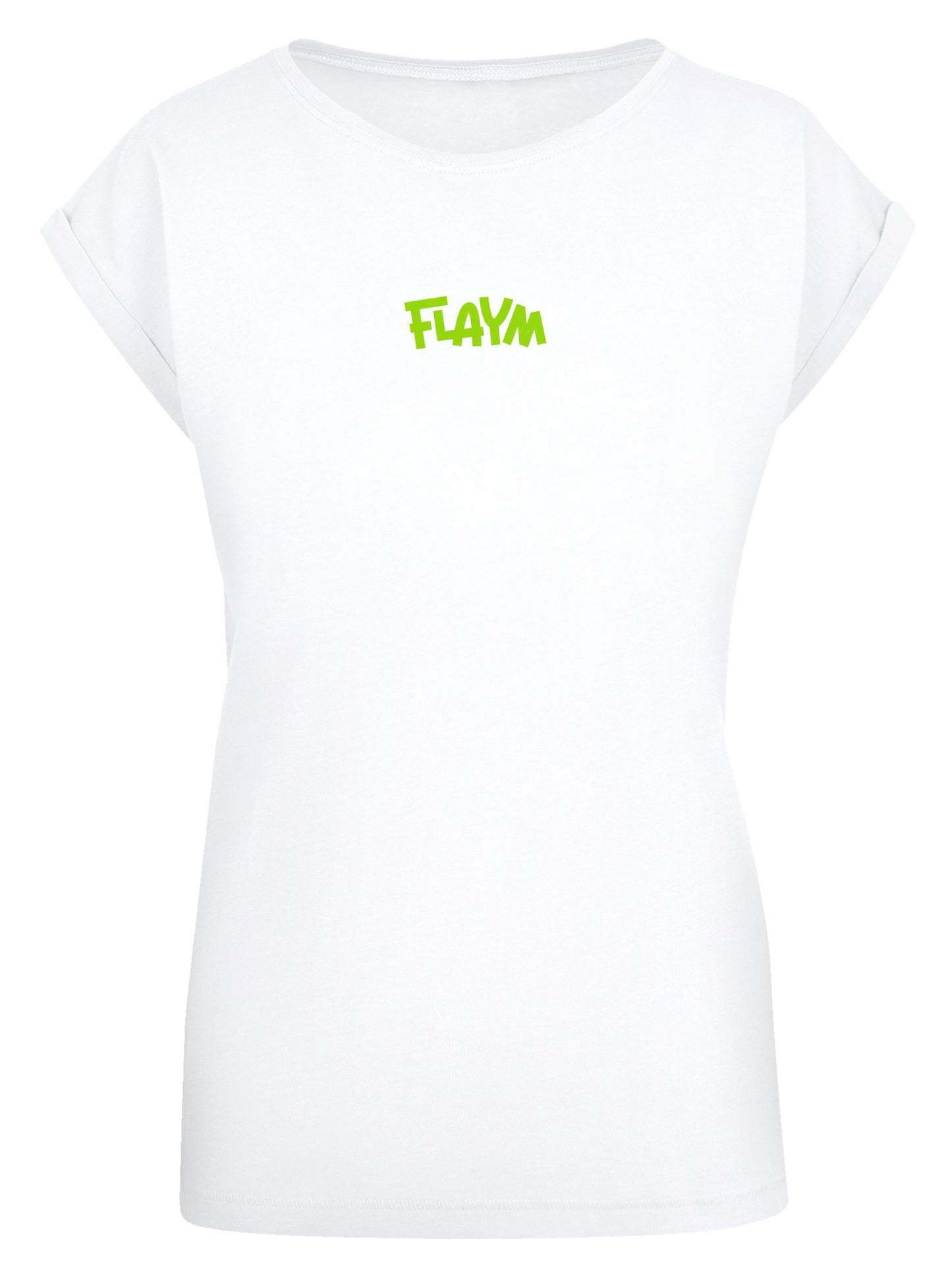FLAYM T-Shirt Weiss Female Cut (Tigerkopf)