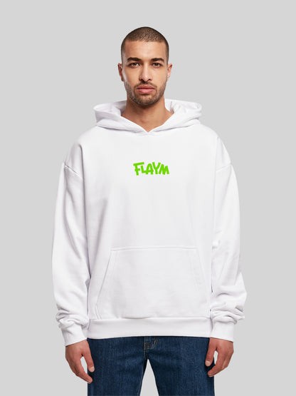 FLAYM Oversized Hoodie Weiss (Tigerkopf)